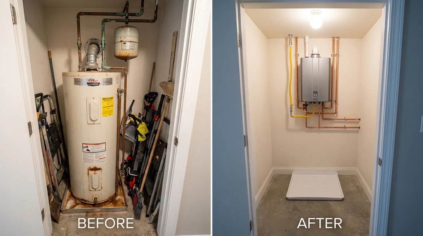 Tank water heater versus wall-mounted tankless unit comparison for Ionia, MI homeowners